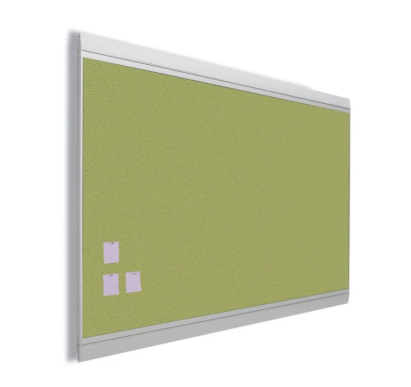 Tablero de anuncios ZENIT Tapizado Verde Claro – Marco color Plata