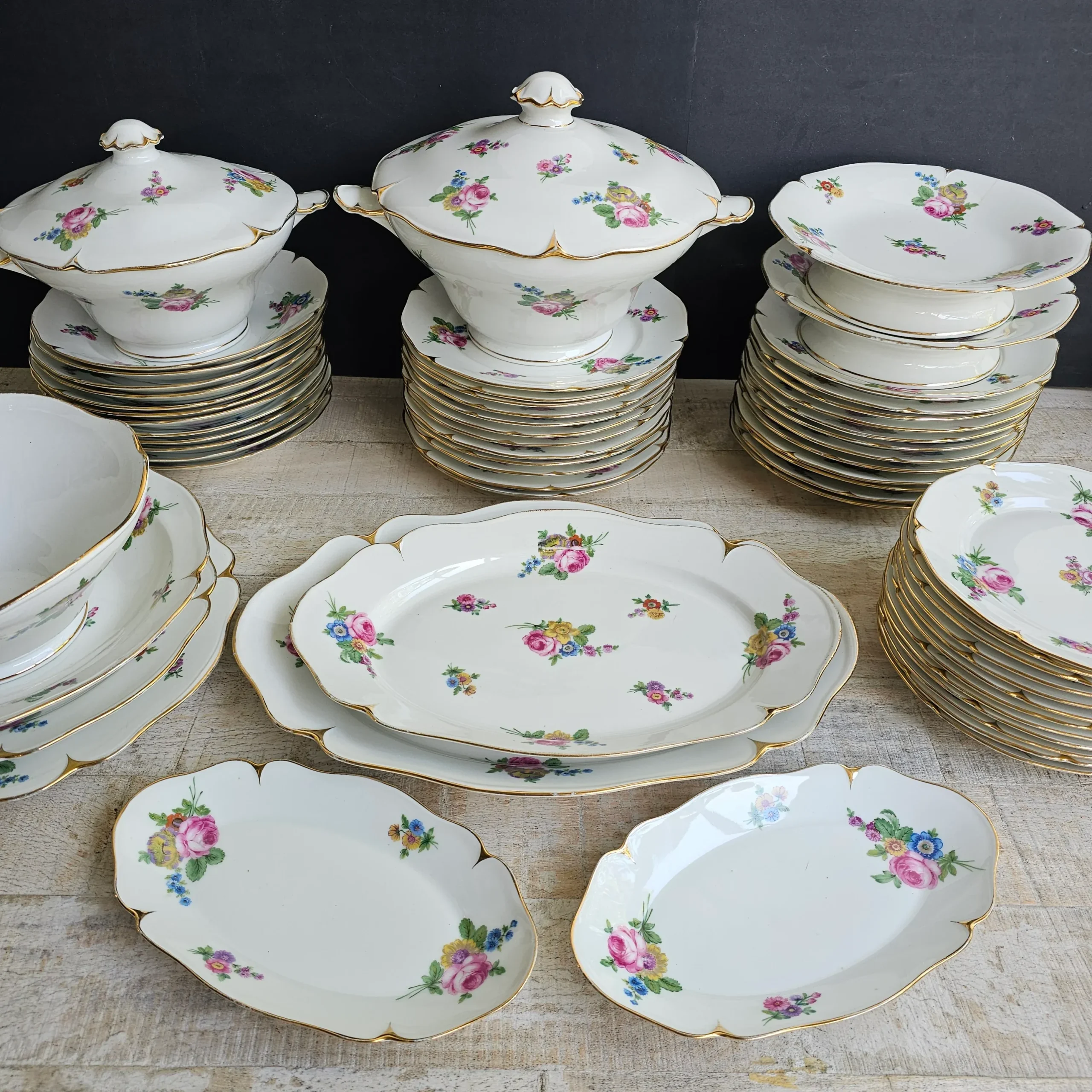Vajilla Lourioux, porcelana de Berry